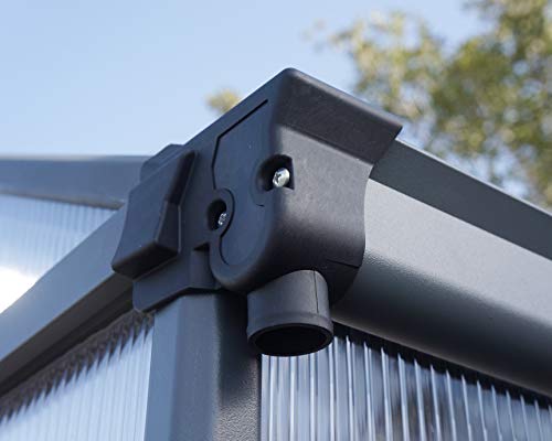 Gray Greenhouse w/4 HD Shelves, 8'x8'