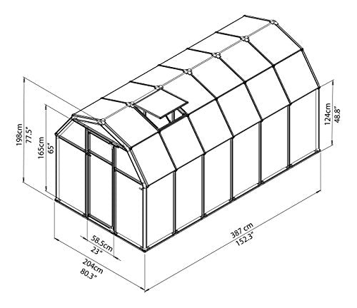 EcoGrow 2 Greenhouse, 6' x 12', Dark Green - Rion HG7012