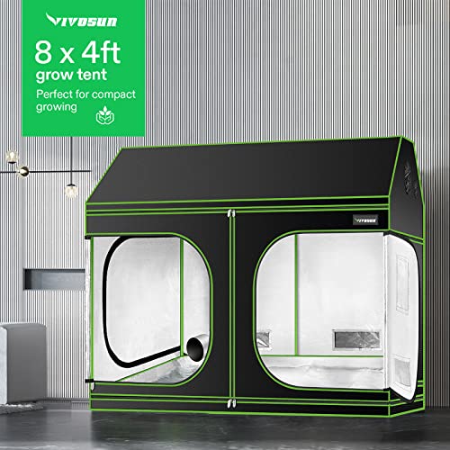 4x8 Grow Tent, 96"x48"x72" Roof Cube Tent with Observation Window and Floor Tray for Hydroponics Indoor Plant