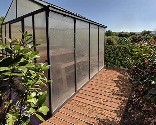 Gray Greenhouse w/4 HD Shelves, 8'x8'