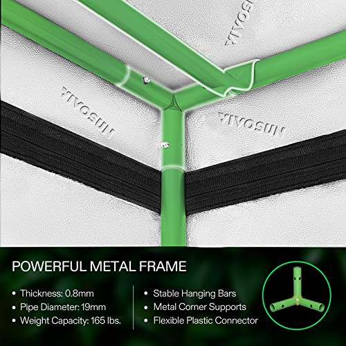 4x8 Grow Tent, 96"x48"x72" Roof Cube Tent with Observation Window and Floor Tray for Hydroponics Indoor Plant