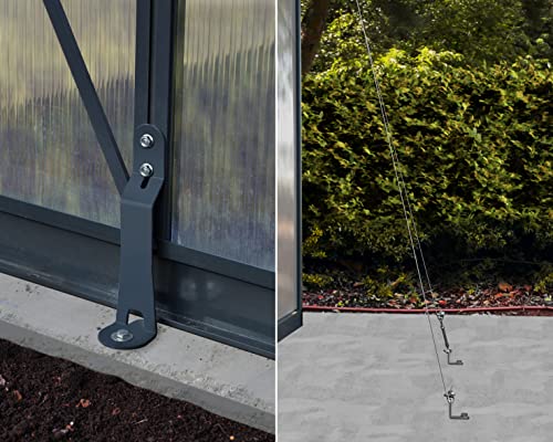 Gray Greenhouse w/4 HD Shelves, 8'x8'