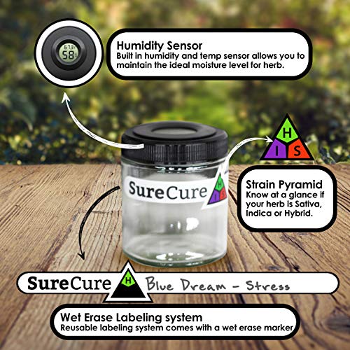 Sure Cure Collector Vault - 1.5 oz Locking Herb Stash Box - Stash Jar, Smell Proof Jar, Herb Container, Stash Box