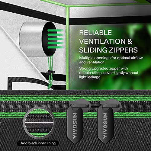 4x8 Grow Tent, 96"x48"x72" Roof Cube Tent with Observation Window and Floor Tray for Hydroponics Indoor Plant