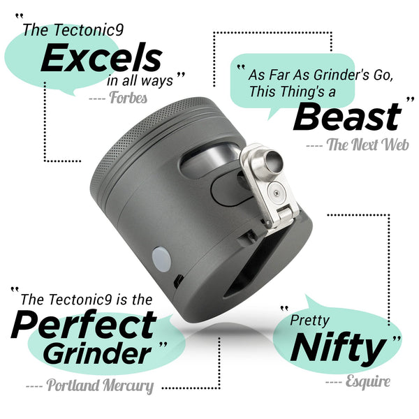 Tectonic9 Herb Grinder Automatic Electric Herbal Spice Dispenser Large 2.5" Aluminum Alloy (Grey)