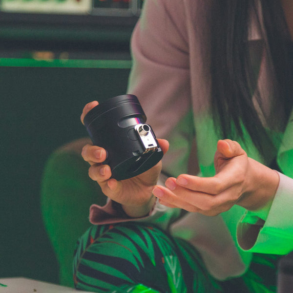 Tectonic9 Herb Grinder Automatic Electric Herbal Spice Dispenser Large 2.5" Aluminum Alloy (Grey)