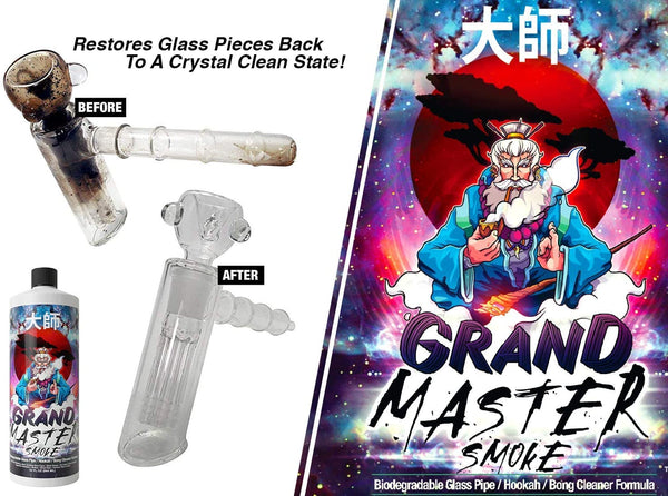 Grand Master Smoke (64oz bundle) Soak & Wash Biodegradable Bong Cleaner