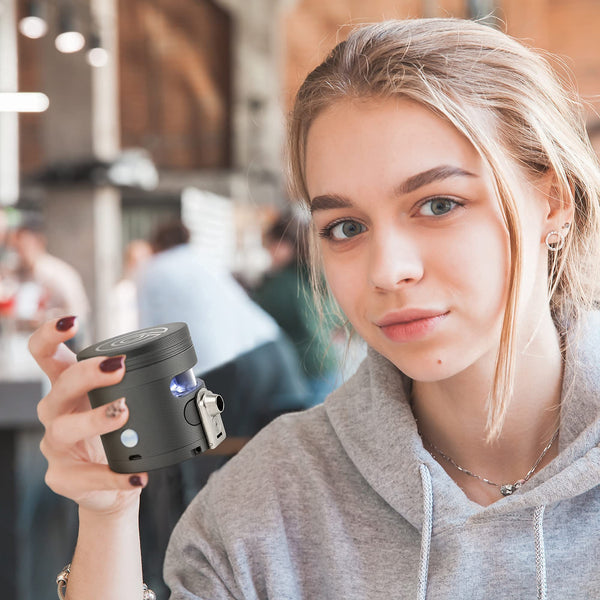 Tectonic9 Herb Grinder Automatic Electric Herbal Spice Dispenser Large 2.5" Aluminum Alloy (Grey)