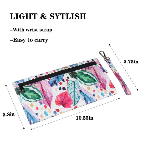 Vibrant Patterned Smell Proof Pouch, 10.55 in x 5.8 in, Light & Stylish, Wrist strap