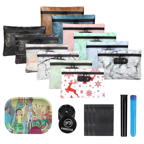 Graphic Carbon Lined Lock Protected Stash Pouch