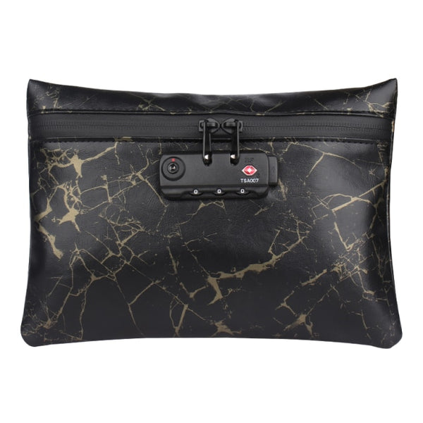 Graphic Carbon Lined Lock Protected Stash Pouch