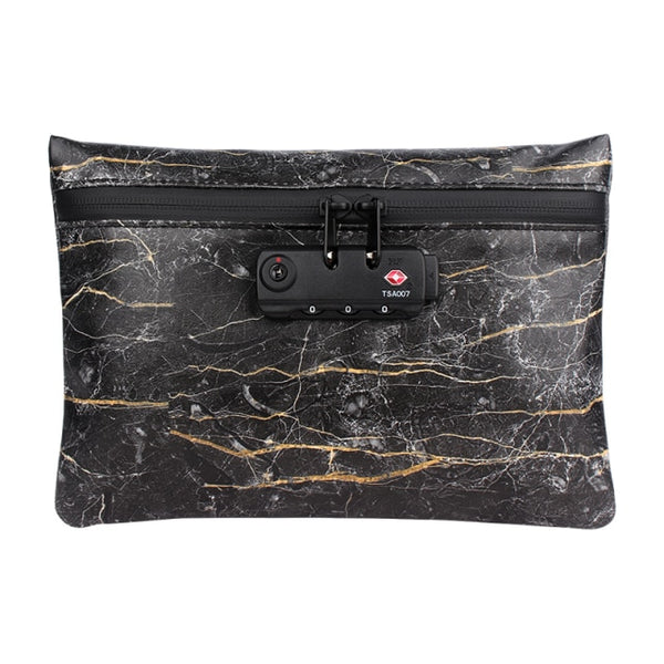 Graphic Carbon Lined Lock Protected Stash Pouch