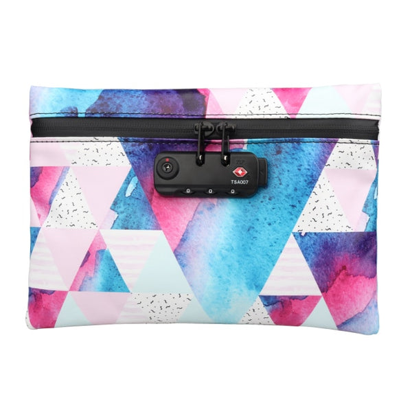 Graphic Carbon Lined Lock Protected Stash Pouch