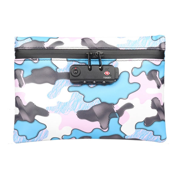 Graphic Carbon Lined Lock Protected Stash Pouch