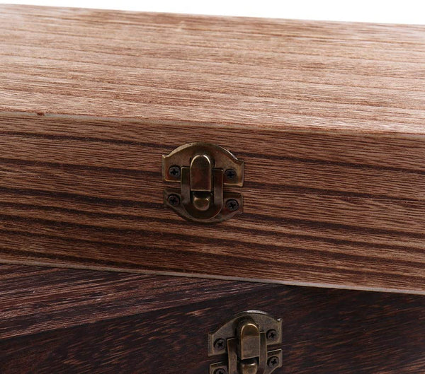 Natural Wooden Storage Box, 3 interior compartments, 6.81 inch x 4.72 inch x 1.96 inch