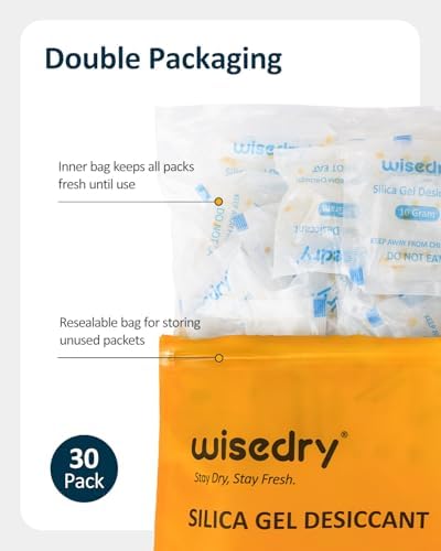 wisedry packets used in a storage container to draw out moisture