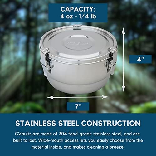CVault quarter pound container seal and clamp detail