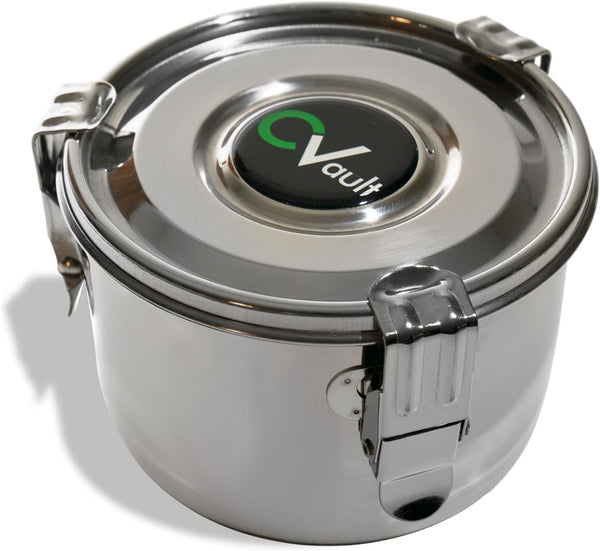 CVault 2 oz stainless steel storage container with sealed lid