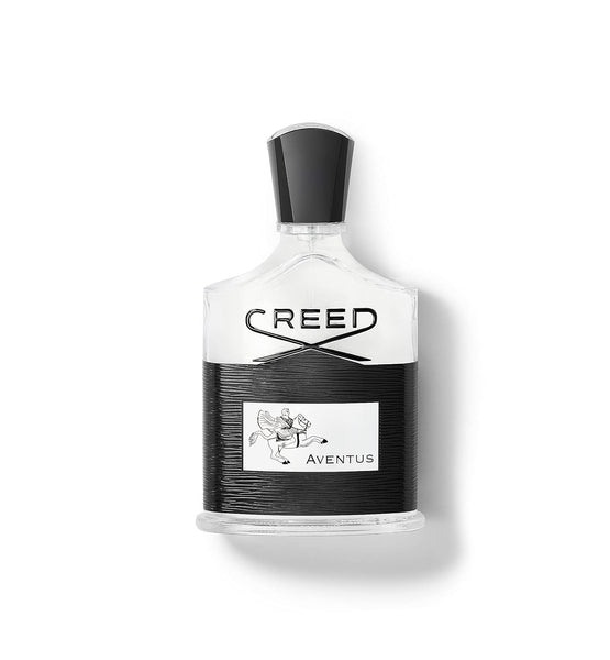 Creed Aventus 100 ml bottle with black cap and silver label