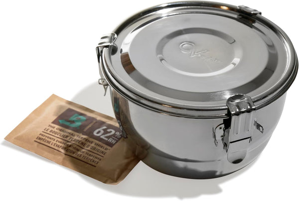 CVault quarter pound stainless steel storage container