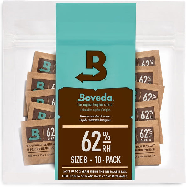 Boveda 62 percent Size 8 humidity packs, 10-pack resealable bag