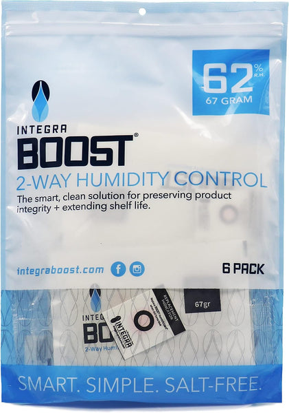 Integra Boost 62 percent 67 gram humidity packs, 6-pack