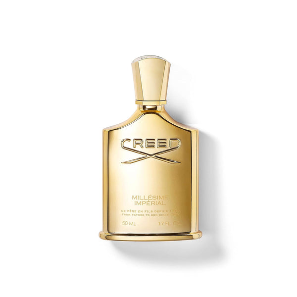 Creed Millésime Impérial bottle in gold-toned glass