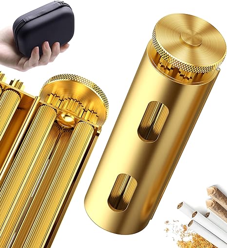Vintage J Roller, Brass Cigarette Rolling Machine, Pure Copper Joint Roller Machine, Solid Brass Roller, Use with 70 mm Papers, Elegant and Luxurious Tobacco Roller for Men and Women