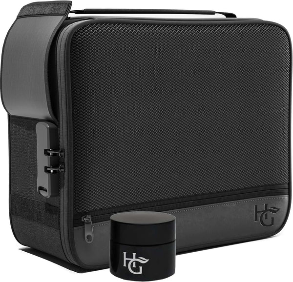 Herb Guard large smell proof case in black with a combination lock