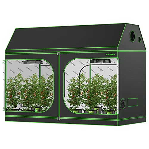 4x8 Grow Tent, 96"x48"x72" Roof Cube Tent with Observation Window and Floor Tray for Hydroponics Indoor Plant