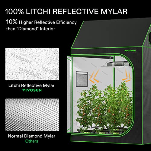 4x8 Grow Tent, 96"x48"x72" Roof Cube Tent with Observation Window and Floor Tray for Hydroponics Indoor Plant