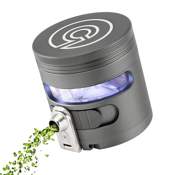 Tectonic9 Herb Grinder Automatic Electric Herbal Spice Dispenser Large 2.5" Aluminum Alloy (Grey)