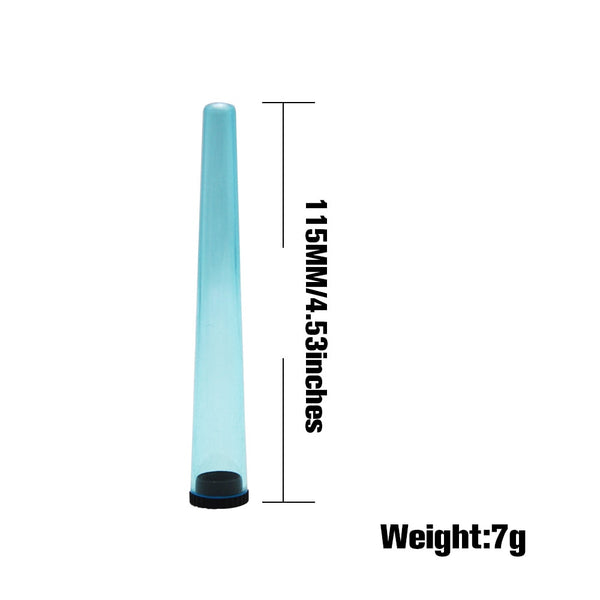 Blue see-through cone capsule for herb joints, weight: 7g, 115mm x 4.53 inches 