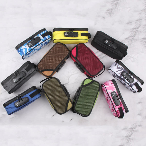 Colorful Carbon Lined Lock Protected Stash Container